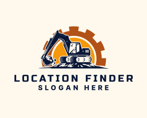 Backhoe Excavator Construction logo design