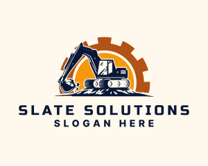 Backhoe Excavator Construction logo design