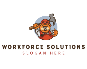 Labor - Beaver Construction Worker logo design