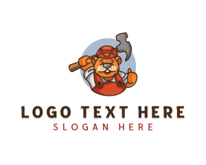 Laborer - Beaver Construction Worker logo design