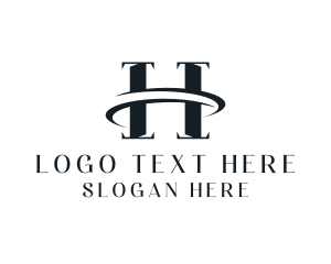 Wave - Elegant Swoosh Letter H logo design