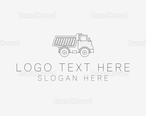 Dump Truck Line Art Logo