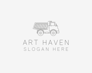 Dump Truck Line Art logo design