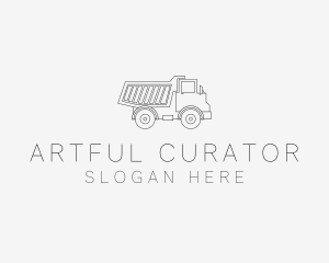 Dump Truck Line Art logo design