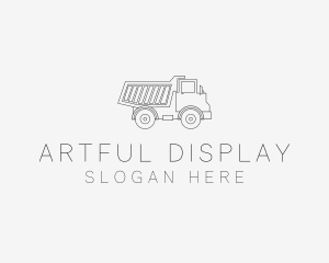 Dump Truck Line Art logo design