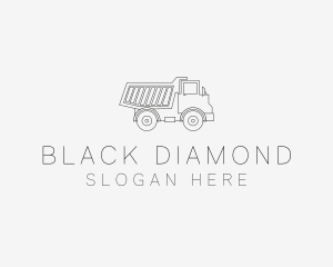 Dump Truck Line Art logo design