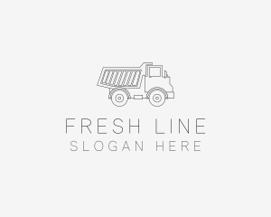 Dump Truck Line Art logo design