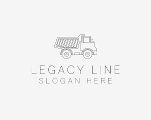 Dump Truck Line Art logo design