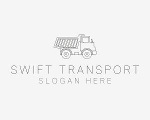 Transporation - Dump Truck Line Art logo design