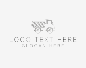 Transporation - Dump Truck Line Art logo design
