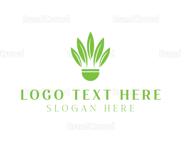 Organic Plant Shuttlecock Logo