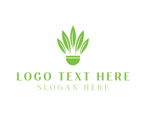 Green Leaf - Organic Plant Shuttlecock logo design