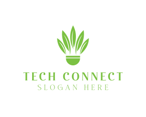 Tea Shop - Organic Plant Shuttlecock logo design