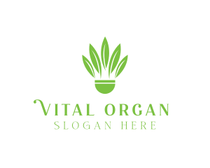 Organic Plant Shuttlecock logo design