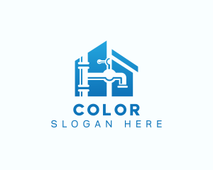 Water Pipe - Plumbing Faucet Pipe logo design