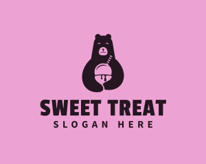 Bear Ice Cream Dessert logo design