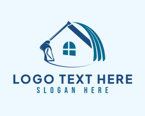 Disinfection - Pressure Washer Home Cleaning logo design