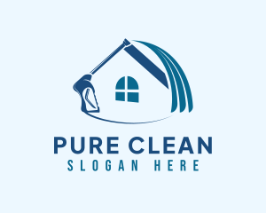 Pressure Washer Home Cleaning logo design