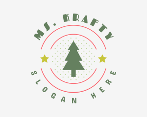 Merry - Christmas Holiday Tree logo design