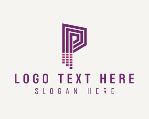 App - Futuristic Media Letter P logo design