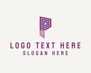 App - Futuristic Media Letter P logo design