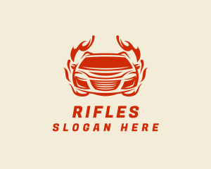 Sedan - Fire Car Transportation logo design