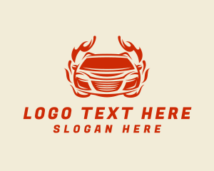 Sedan - Fire Car Transportation logo design