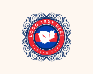 Kingdom - Cambodia Nation Map logo design
