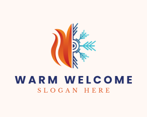 Gradient Fire Snowflake logo design