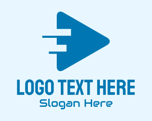 Streaming - Blue Play Button logo design