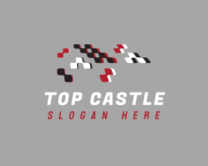 Pixel Racing Flag Logo