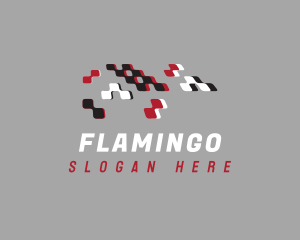Data - Pixel Racing Flag logo design