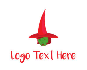 Witch - Red Witch Hat logo design