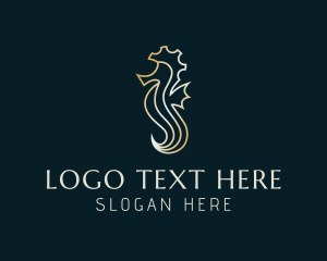 Deluxe - Gold Seahorse Deluxe logo design