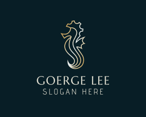 Business - Gold Seahorse Deluxe logo design
