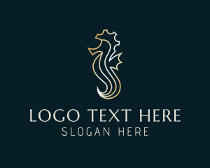 Exclusive - Gold Seahorse Deluxe logo design