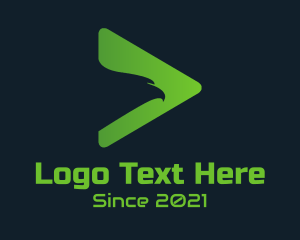 Record - Green Eagle Play Button logo design