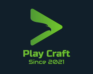 Green Eagle Play Button logo design