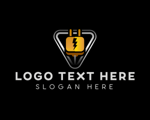 Power Cord - Power Plug Lightning logo design