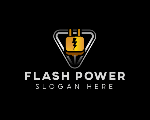 Power Plug Lightning logo design