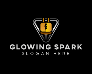 Power Plug Lightning logo design