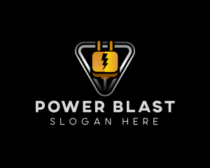 Power Plug Lightning logo design