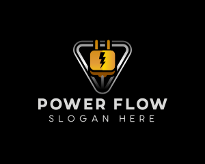 Power Plug Lightning logo design