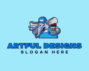 Elephant Painter Renovation logo design