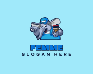 Elephant Painter Renovation logo design