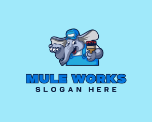 Elephant Painter Renovation logo design