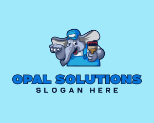 Elephant Painter Renovation logo design