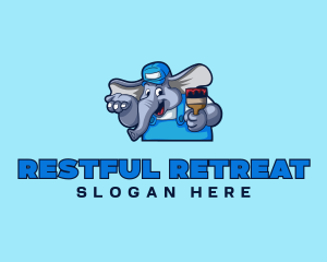 Elephant Painter Renovation logo design