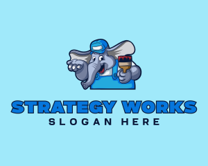 Elephant Painter Renovation logo design