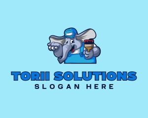 Elephant Painter Renovation logo design